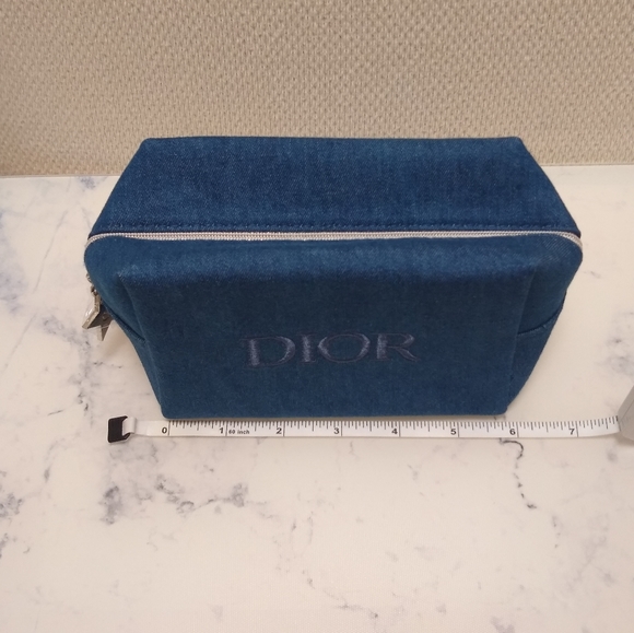 New Dior Limited Edition Dior Denim Beauty Makeup Pouch Bag Clutch - Picture 9 of 11